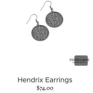 Park Lane Jewelry Hendrix earrings Hematite with crystals edgy and modern look